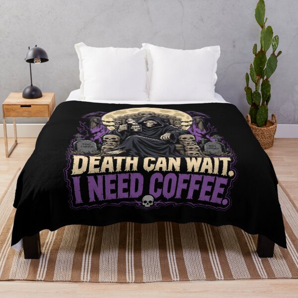 Item preview, Grim Reaper Coffee Break Heavy Metal Funny Horror Shirt designed and sold by Tong4130.