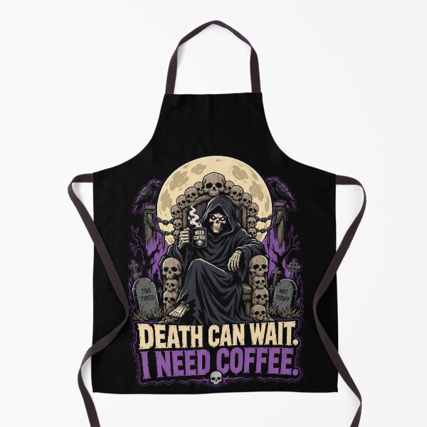 Item preview, Grim Reaper Coffee Break Heavy Metal Funny Horror Shirt designed and sold by Tong4130.