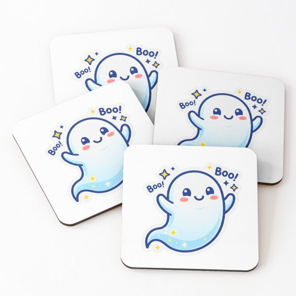 Item preview, Cute Kawaii Ghost Boo Halloween Sticker Design designed and sold by ExploreAura Studio.