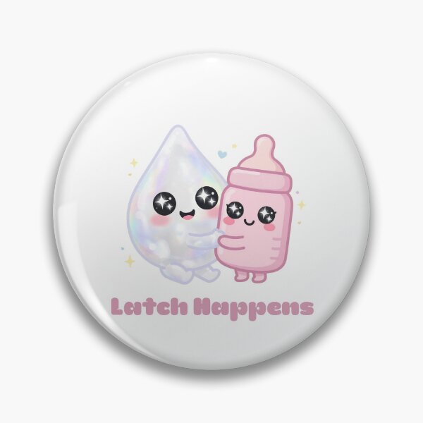 Item preview, Latch Happens Funny Lactation Consultant Kawaii Breast Milk Bottle IBCLC  designed and sold by Neurospicy Trolls.