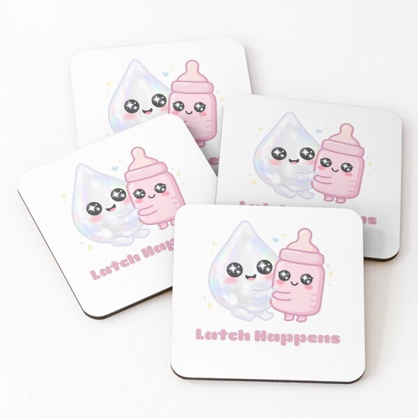 Item preview, Latch Happens Funny Lactation Consultant Kawaii Breast Milk Bottle IBCLC  designed and sold by Neurospicy Trolls.
