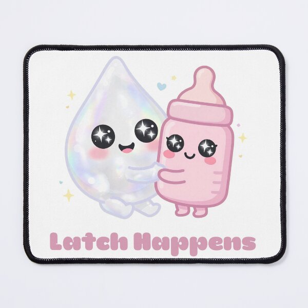 Item preview, Latch Happens Funny Lactation Consultant Kawaii Breast Milk Bottle IBCLC  designed and sold by Neurospicy Trolls.