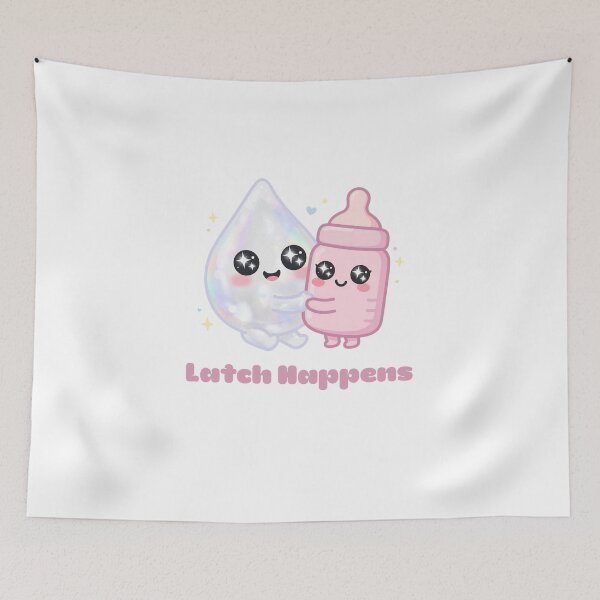 Item preview, Latch Happens Funny Lactation Consultant Kawaii Breast Milk Bottle IBCLC  designed and sold by Neurospicy Trolls.