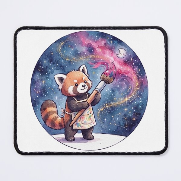 Item preview, Cute Cosmic Artist Red Panda | Kawaii Galaxy Painter Animal | Fantasy Nursery Decor | Creative Gift designed and sold by Cosmic Doodle Co..