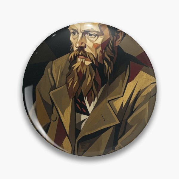 Item preview, Fyodor Dostoevsky Cubist Portrait - Russian Literature Writer Art designed and sold by MythicPattern.