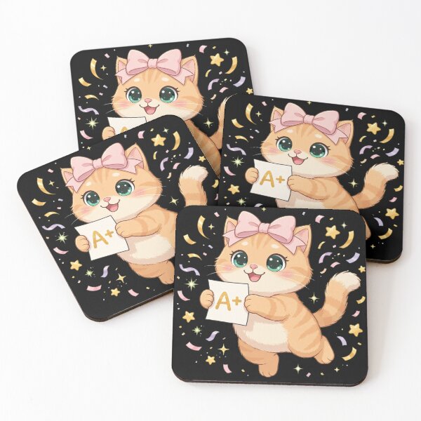Item preview, Cute Cat Holding A Plus Grade Celebration designed and sold by Moody Vibes Studio.