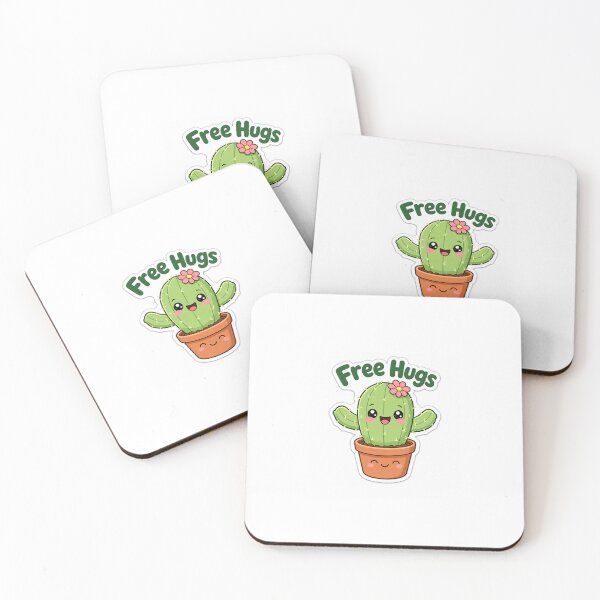 Item preview, Free Hugs Cute Cactus in a Pot Kawaii designed and sold by BoosterShop.