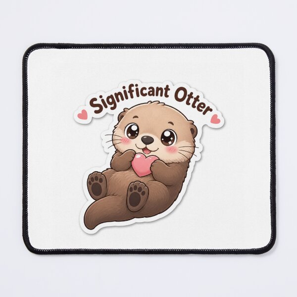 Item preview, Significant Otter Sweet otter with heart designed and sold by BoosterShop.