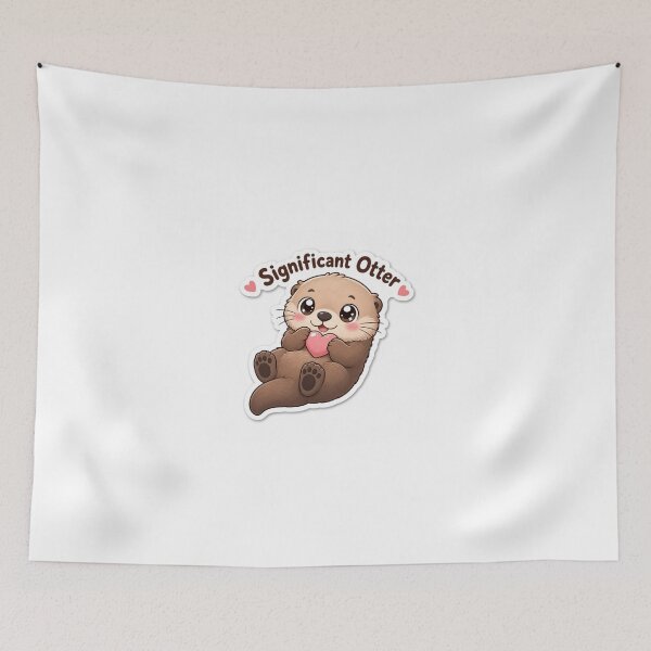 Item preview, Significant Otter Sweet otter with heart designed and sold by BoosterShop.