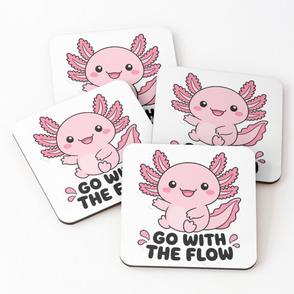 Item preview, Go With The Flow Axolotl Kawaii Saying designed and sold by BoosterShop.