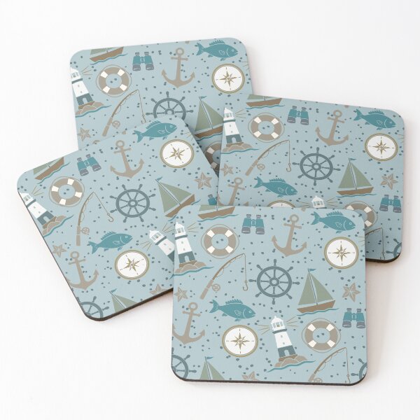 Item preview, Nautical Nursery (blue) designed and sold by Doodloom.