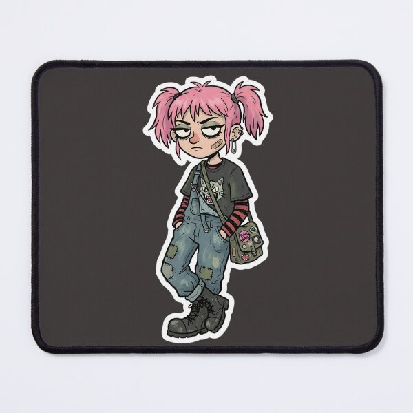 Item preview, Cute Punk Goth Girl Cartoon | Emo Alternative Fashion | Grunge Kawaii Character | Streetwear Illustration | Gothic Sticker Design designed and sold by Bhaskar Digital Art.