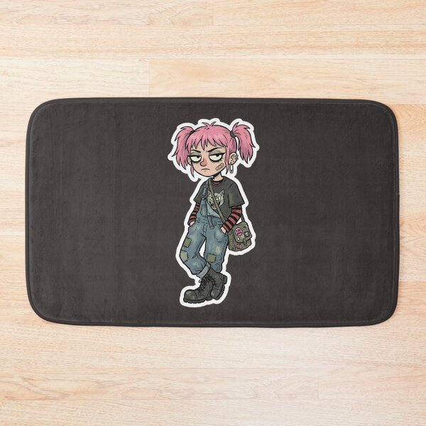 Item preview, Cute Punk Goth Girl Cartoon | Emo Alternative Fashion | Grunge Kawaii Character | Streetwear Illustration | Gothic Sticker Design designed and sold by Bhaskar Digital Art.