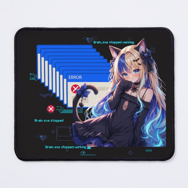 Item preview, Brain.exe Stopped Working – Cute Anime Cat Girl designed and sold by Revyra Design .