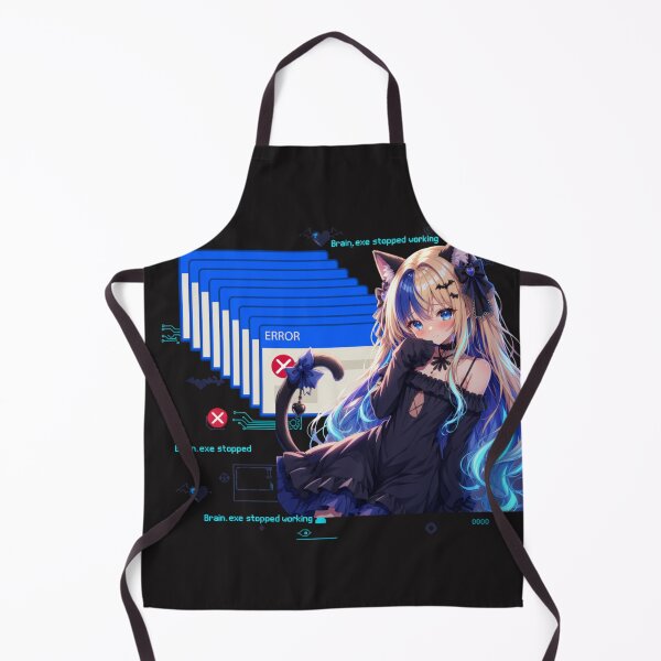 Item preview, Brain.exe Stopped Working – Cute Anime Cat Girl designed and sold by Revyra Design .