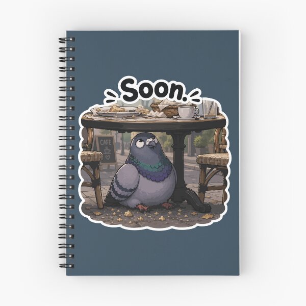 Item preview, Soon Funny Patient Pigeon Waiting Under Café Table Sticker designed and sold by SimplePoDesign.