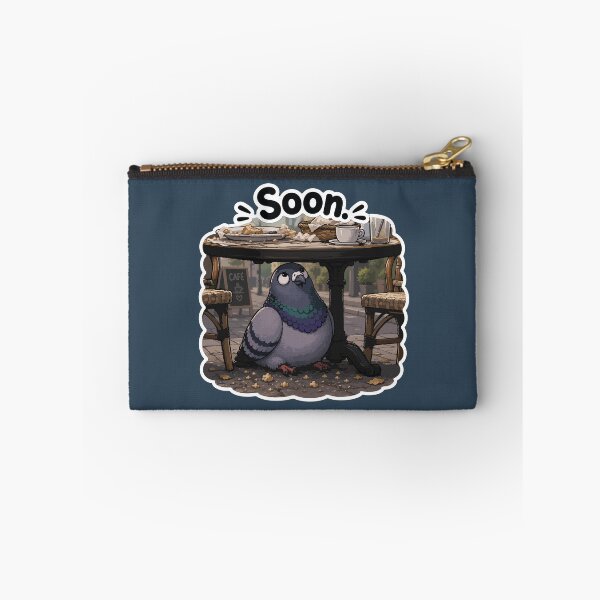 Item preview, Soon Funny Patient Pigeon Waiting Under Café Table Sticker designed and sold by SimplePoDesign.