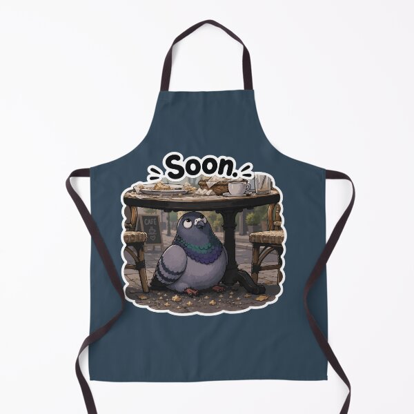Item preview, Soon Funny Patient Pigeon Waiting Under Café Table Sticker designed and sold by SimplePoDesign.