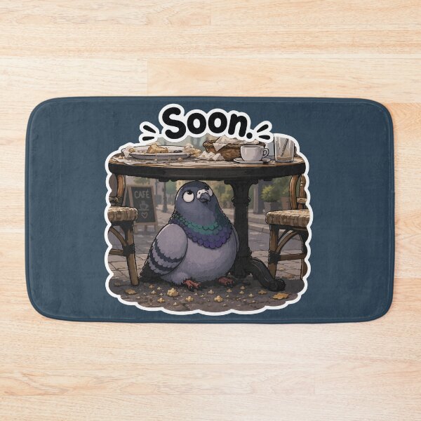 Item preview, Soon Funny Patient Pigeon Waiting Under Café Table Sticker designed and sold by SimplePoDesign.
