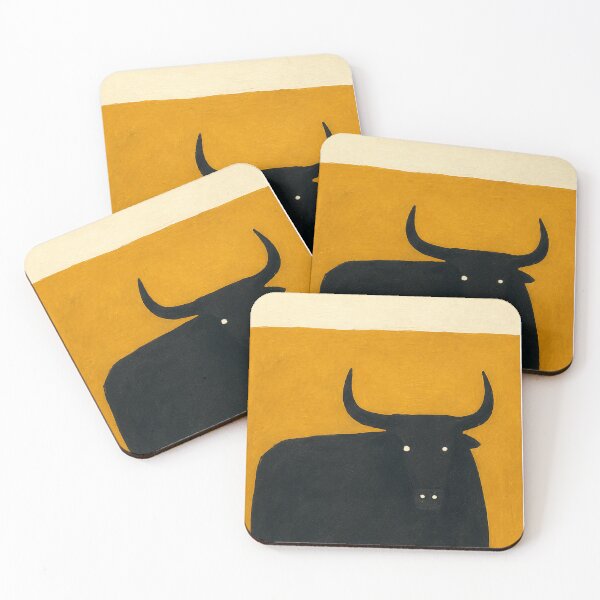 Item preview, "Heavy Bull" – Minimalist Black Bull Animal Art. By Moodzu designed and sold by Moodzu.