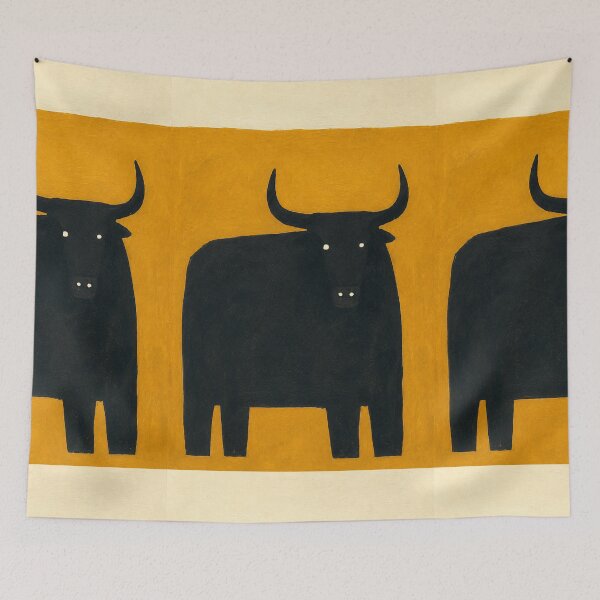 Item preview, Heavy Bull – Minimalist Black Bull Animal Art. By Moodzu designed and sold by Moodzu.
