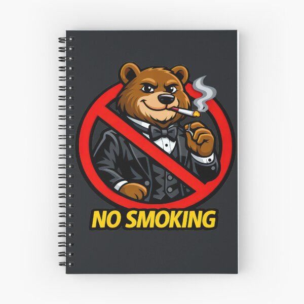 Item preview, No Smoking Bear Sticker – Funny Grizzly Tuxedo Cartoon Vector, Classy Smoking Forbidden Sign, Elegant Bear Gentleman Garage Wall Art designed and sold by SmartPuns.