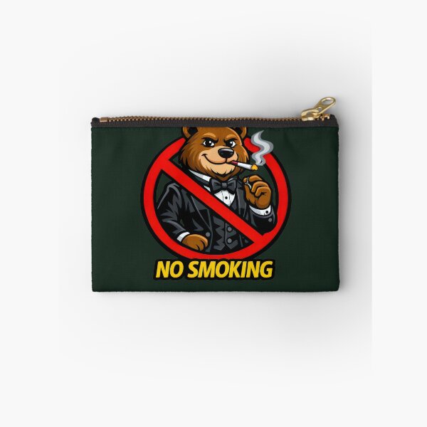 Item preview, No Smoking Bear Sticker – Funny Grizzly Tuxedo Cartoon Vector, Classy Smoking Forbidden Sign, Elegant Bear Gentleman Garage Wall Art designed and sold by SmartPuns.