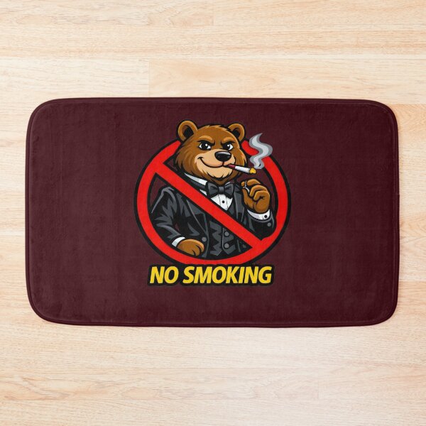 Item preview, No Smoking Bear Sticker – Funny Grizzly Tuxedo Cartoon Vector, Classy Smoking Forbidden Sign, Elegant Bear Gentleman Garage Wall Art designed and sold by SmartPuns.