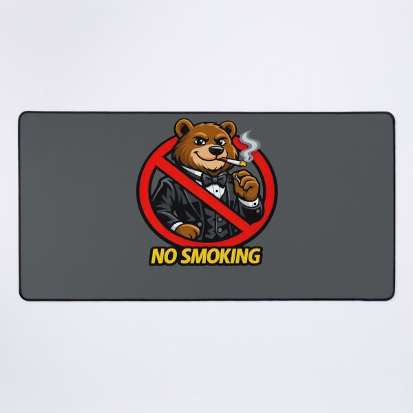 Item preview, No Smoking Bear Sticker – Funny Grizzly Tuxedo Cartoon Vector, Classy Smoking Forbidden Sign, Elegant Bear Gentleman Garage Wall Art designed and sold by SmartPuns.
