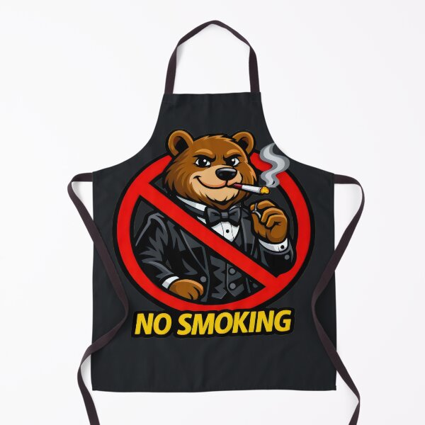 Item preview, No Smoking Bear Sticker – Funny Grizzly Tuxedo Cartoon Vector, Classy Smoking Forbidden Sign, Elegant Bear Gentleman Garage Wall Art designed and sold by SmartPuns.