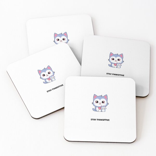 Item preview, Stay Pawsitive Cat Kawaii Saying designed and sold by BoosterShop.