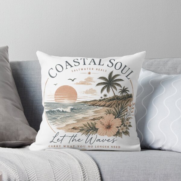 Aperçu de l'œuvre Âme côtière - L'eau salée guérit - Design de plage vintage créée et vendue par JolususaStore.