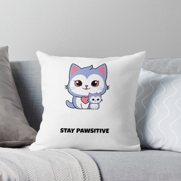 Item preview, Stay Pawsitive Cat Kawaii Saying designed and sold by BoosterShop.