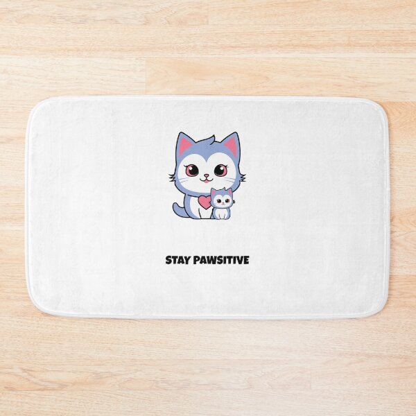Item preview, Stay Pawsitive Cat Kawaii Saying designed and sold by BoosterShop.