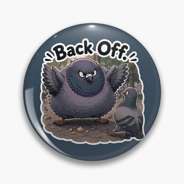 Item preview, Back Off Funny Angry Pigeon Defending Crumbs Sticker designed and sold by SimplePoDesign.
