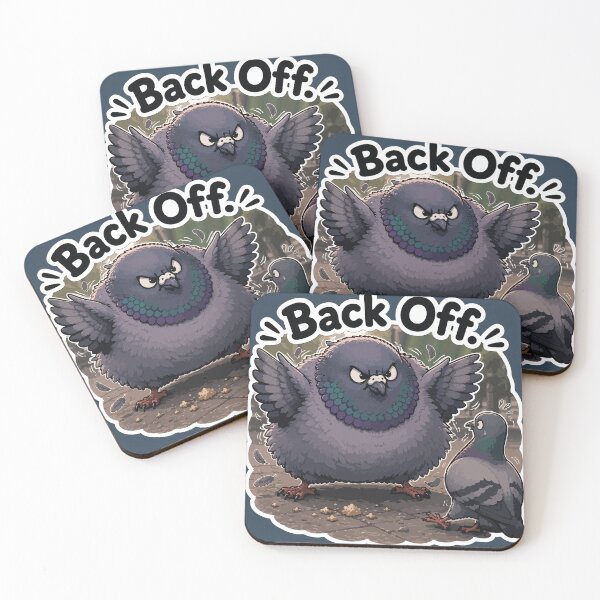 Item preview, Back Off Funny Angry Pigeon Defending Crumbs Sticker designed and sold by SimplePoDesign.