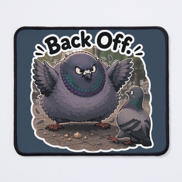Item preview, Back Off Funny Angry Pigeon Defending Crumbs Sticker designed and sold by SimplePoDesign.