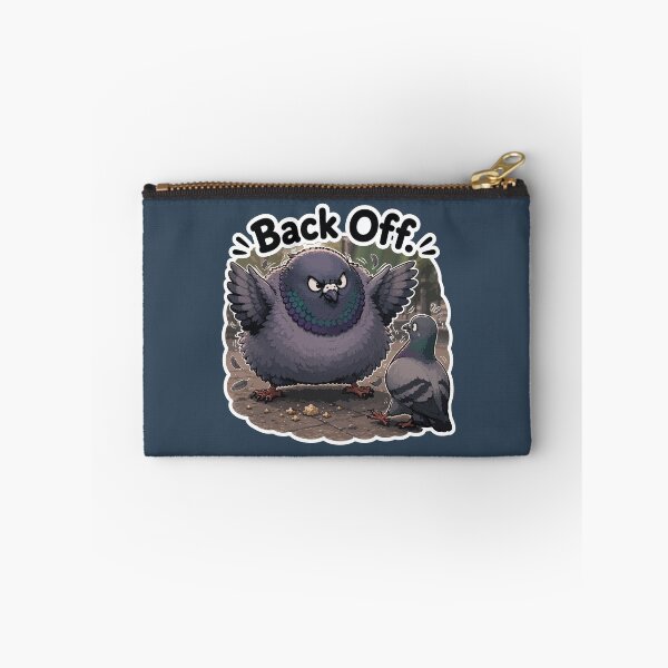 Item preview, Back Off Funny Angry Pigeon Defending Crumbs Sticker designed and sold by SimplePoDesign.