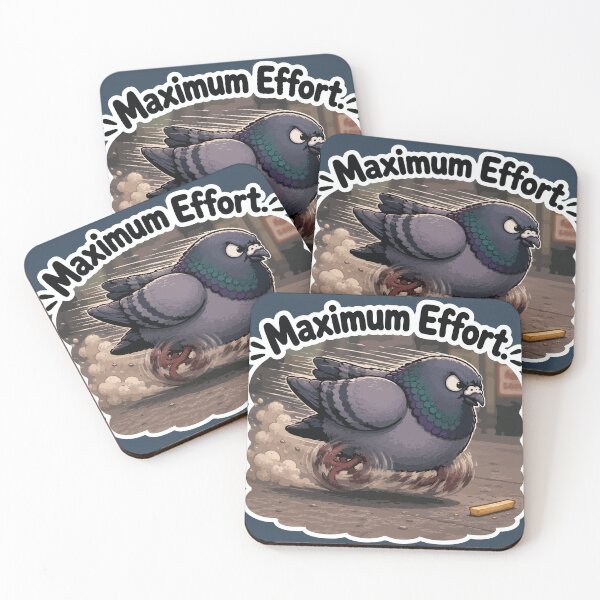 Item preview, Maximum Effort Funny Determined Pigeon Chasing Bread Sticker designed and sold by SimplePoDesign.