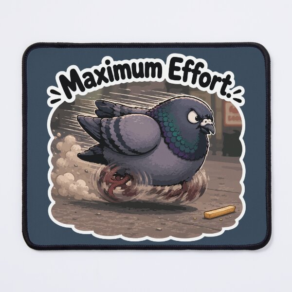Item preview, Maximum Effort Funny Determined Pigeon Chasing Bread Sticker designed and sold by SimplePoDesign.