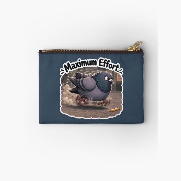 Item preview, Maximum Effort Funny Determined Pigeon Chasing Bread Sticker designed and sold by SimplePoDesign.