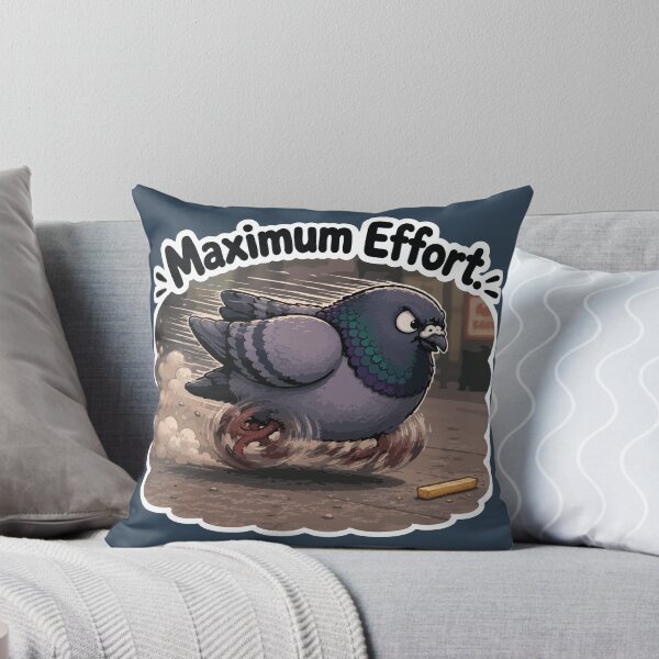 Item preview, Maximum Effort Funny Determined Pigeon Chasing Bread Sticker designed and sold by SimplePoDesign.