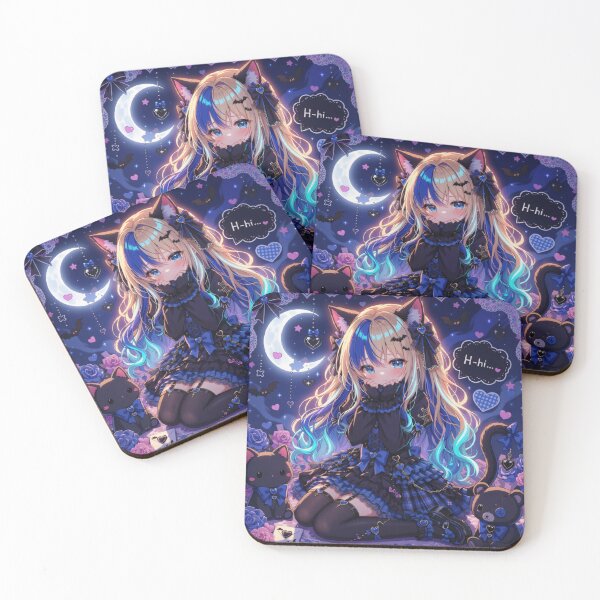 Item preview, H-Hi… – Shy Gothic Neko Girl Aelyra Blue Moon Aesthetic designed and sold by Revyra Design .