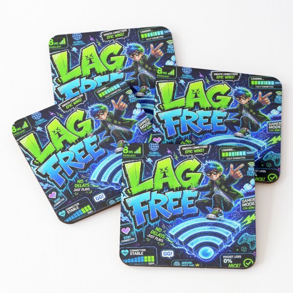 Item preview, LAG FREE Gaming Sticker | Neon Cyber Gamer Graphic | RGB Esports Design for Gamers designed and sold by Stylestickers55.