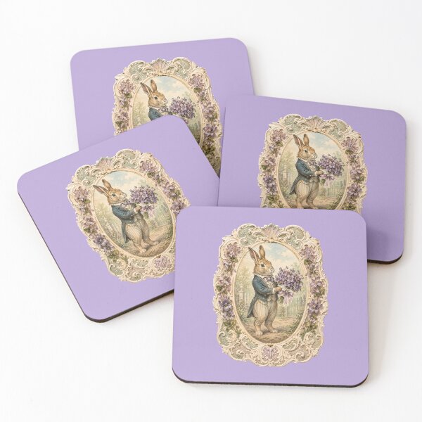 Item preview, Victorian Rabbit Illustration – Vintage Violet Bouquet Design Art designed and sold by MagicMakerPh.