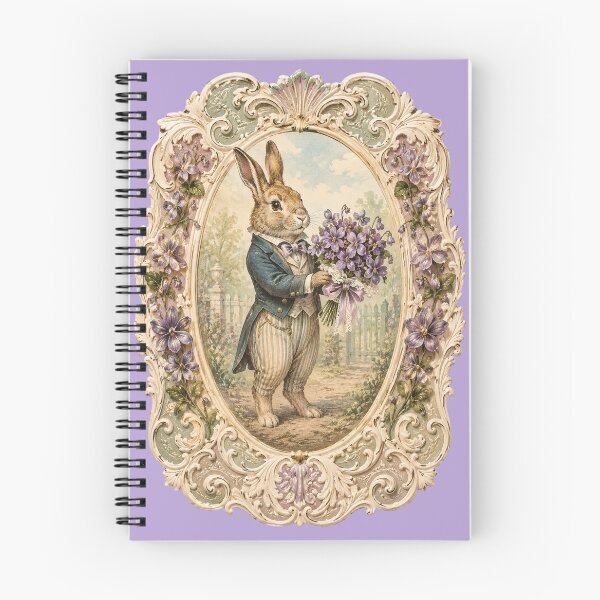Item preview, Victorian Rabbit Illustration – Vintage Violet Bouquet Design Art designed and sold by MagicMakerPh.
