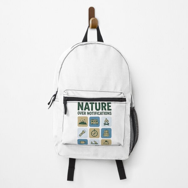 Item preview, Nature Over Notifications - Retro Camping Icons & Vintage Van designed and sold by GabeMountainArt.
