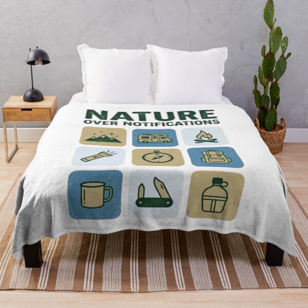 Item preview, Nature Over Notifications - Retro Camping Icons & Vintage Van designed and sold by GabeMountainArt.
