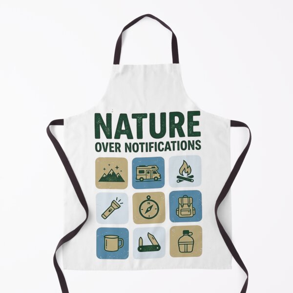 Item preview, Nature Over Notifications - Retro Camping Icons & Vintage Van designed and sold by GabeMountainArt.