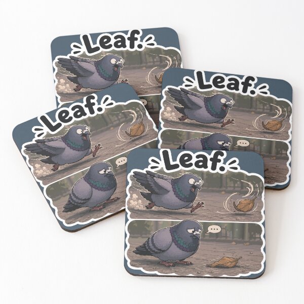 Item preview, Leaf Funny Disappointed Pigeon Cartoon Comic Sticker designed and sold by SimplePoDesign.